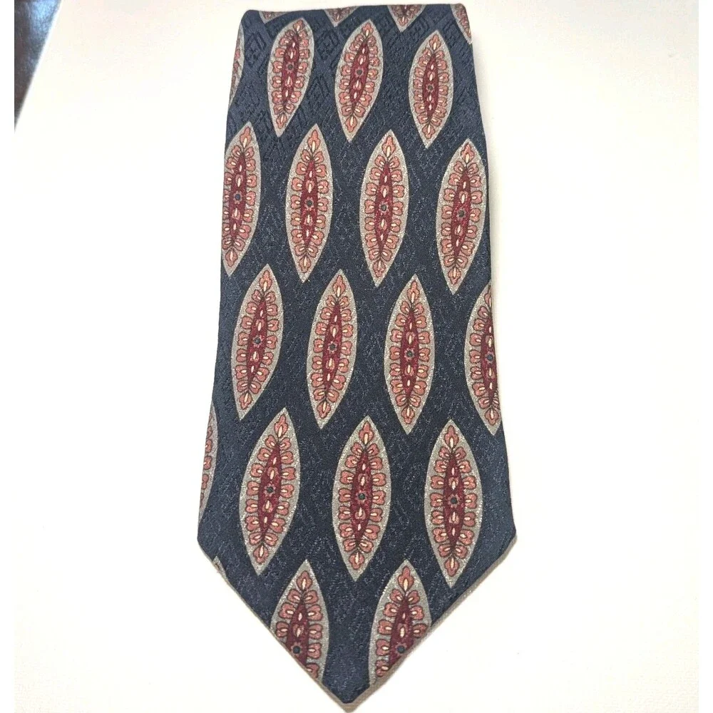 ROBERT TALBOTT Vintage Silk Navy & Burgandy Tie